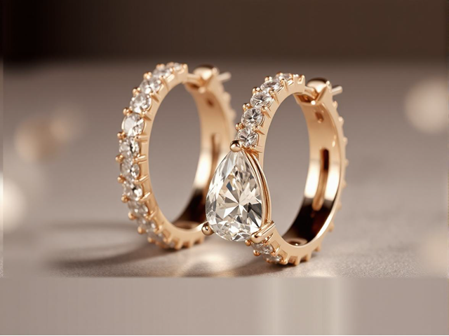 asymmetic diamond hoop earrings